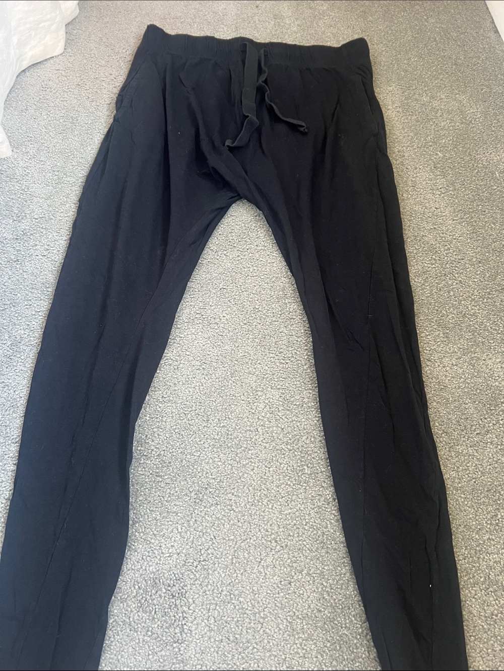 bassike Black Drawstring Jogger Pants